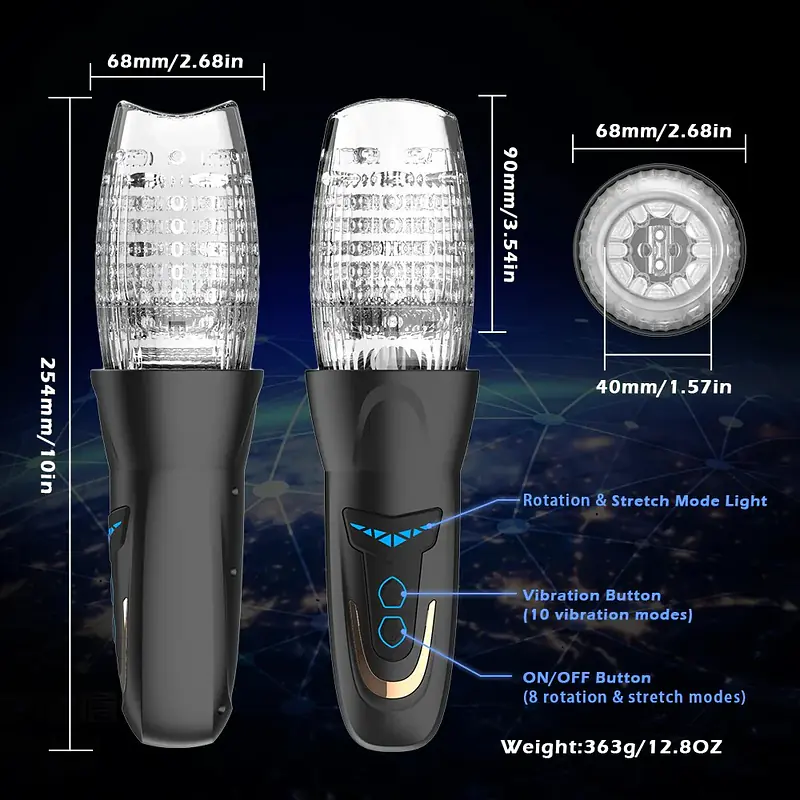 Cyclone Master Telescopic Rotating Thrusting Automatic Masturbator - Master