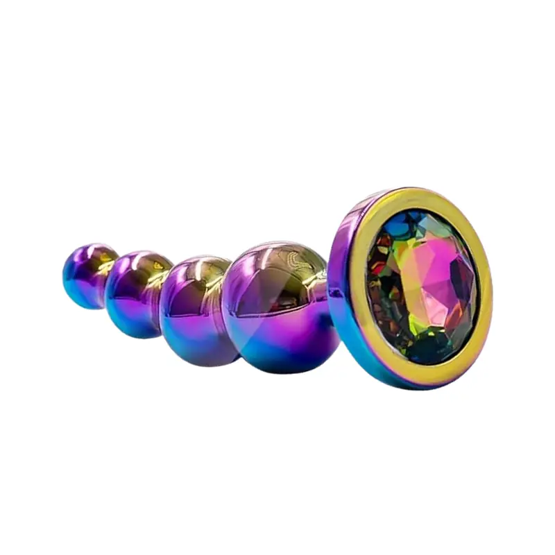 Rainbow Beaded 4-Inch Butt Plug - Master