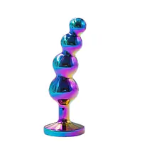 Rainbow Beaded 4-Inch Butt Plug - Master
