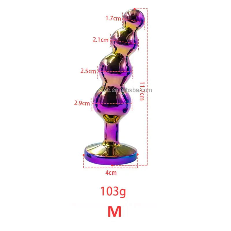 Rainbow Beaded 4-Inch Butt Plug - Master