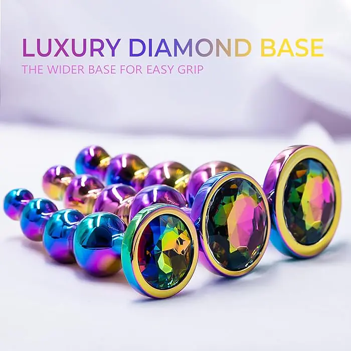Rainbow Beaded 4-Inch Butt Plug - Master