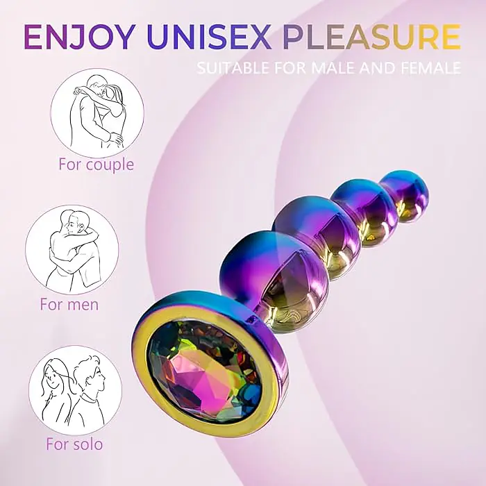 Rainbow Beaded 4-Inch Butt Plug - Master