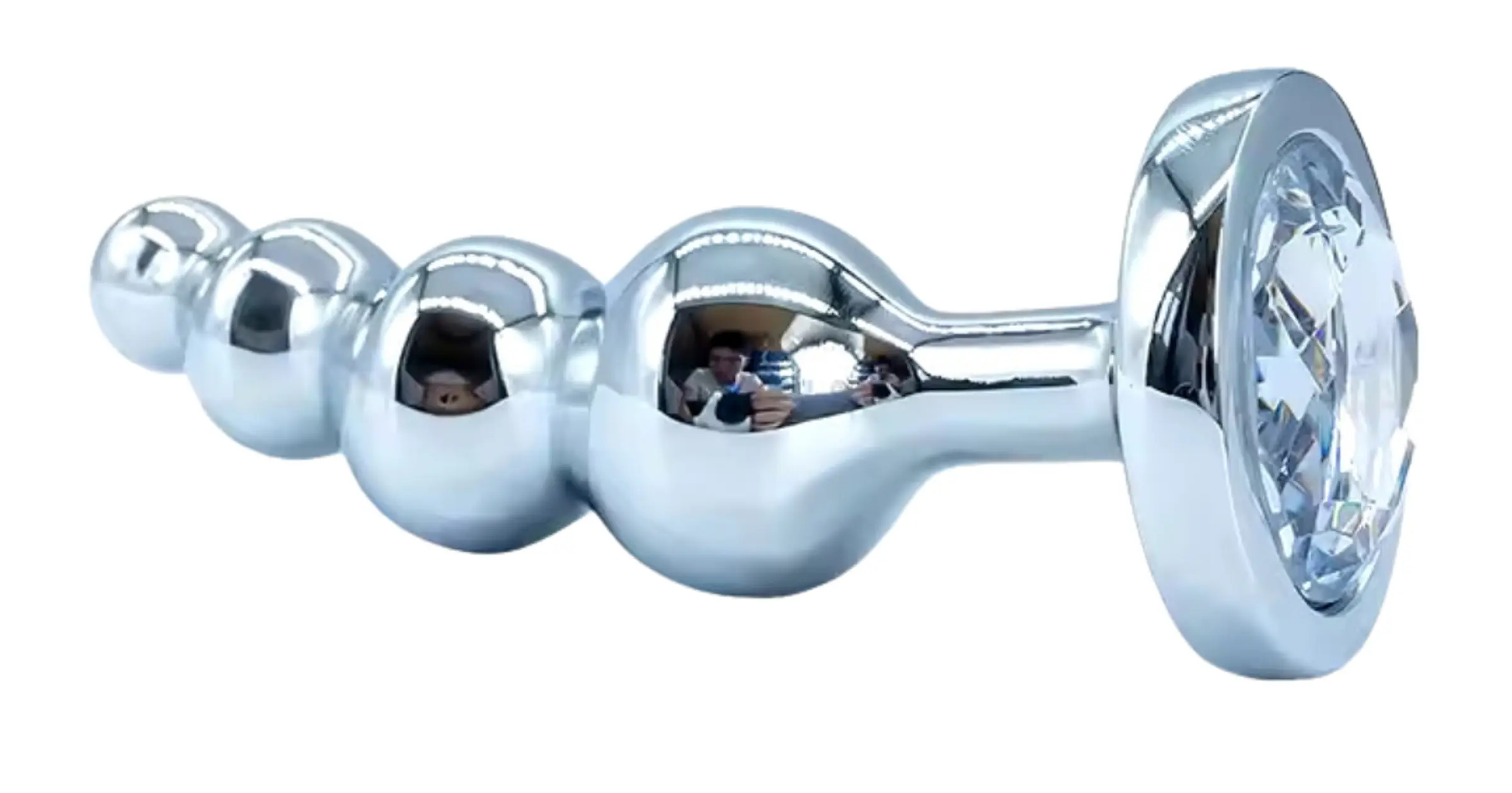 Crystal Luxe Four-Bead Metal Anal Plug – Elegant Crystal Bead Plug for