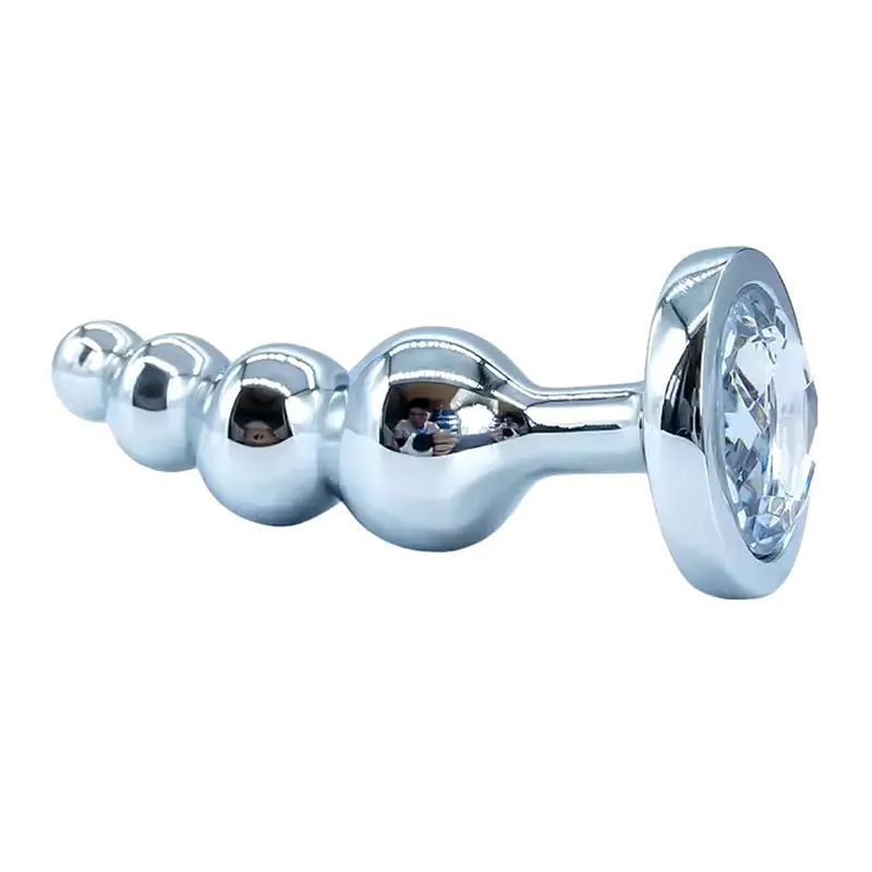 Crystal Luxe Four-Bead Metal Anal Plug - Master