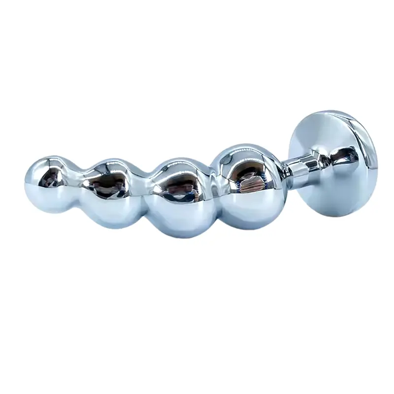 Crystal Luxe Four-Bead Metal Anal Plug - Master