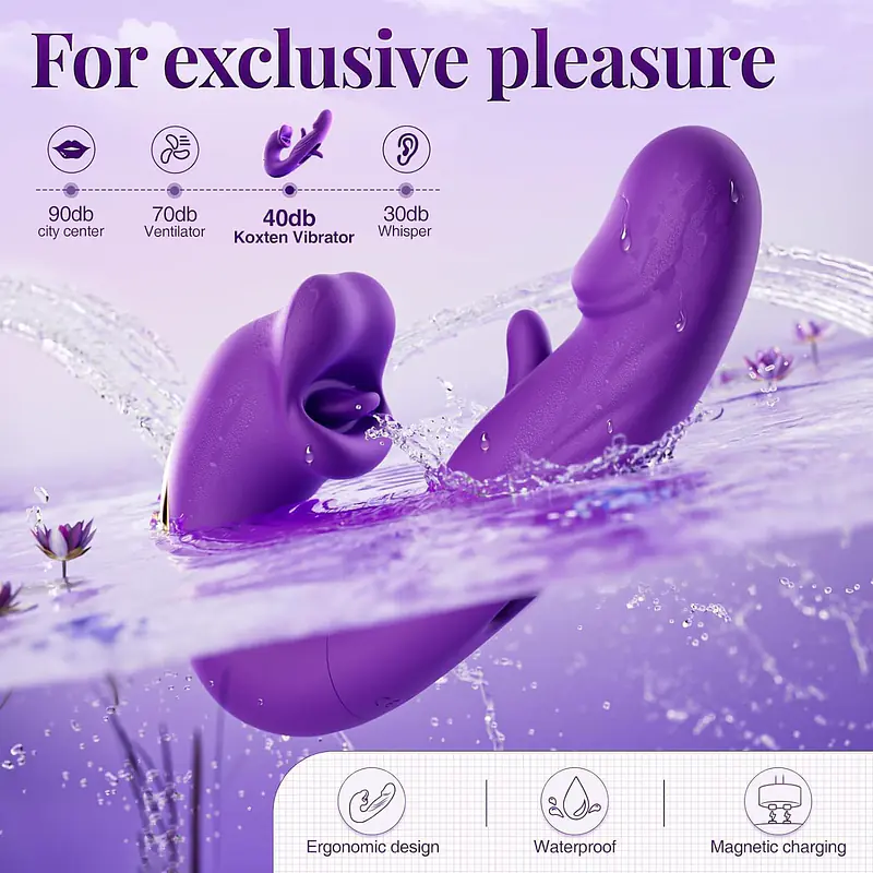 MyPleasure 3-in-1 G-Spot & Clitoris Stimulator with Tongue Biting Function – 5 Licks, 7 Vibrations, 7 Strokes - Master