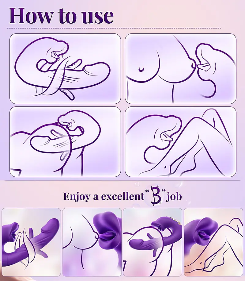 MyPleasure 3-in-1 G-Spot & Clitoris Stimulator with Tongue Biting Function – 5 Licks, 7 Vibrations, 7 Strokes - Master