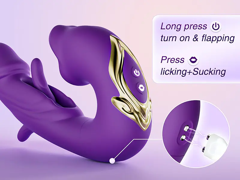MyPleasure 3-in-1 G-Spot & Clitoris Stimulator with Tongue Biting Function – 5 Licks, 7 Vibrations, 7 Strokes - Master