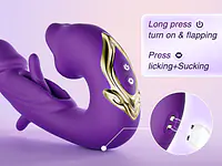MyPleasure 3-in-1 G-Spot & Clitoris Stimulator with Tongue Biting Function – 5 Licks, 7 Vibrations, 7 Strokes - Master