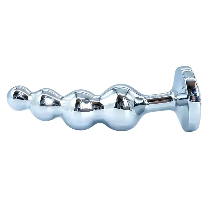 Crystal Luxe Four-Bead Metal Anal Plug - Master