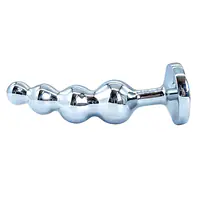 Crystal Luxe Four-Bead Metal Anal Plug - Master