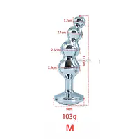 Crystal Luxe Four-Bead Metal Anal Plug - Master