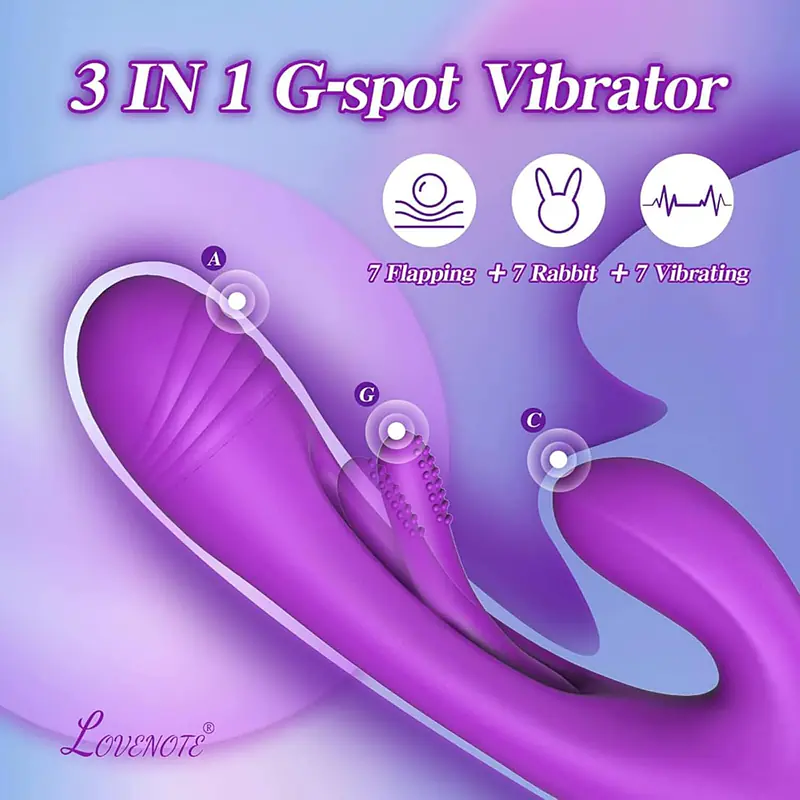 Triple Bliss Premium 7 Mode  G-Spot, Clitoral, and Patting Vibrator - Master