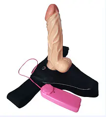 Ultimate Pleasure Hollow Strap On Dildo with Vibrator - Master