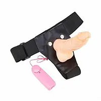 Ultimate Pleasure Hollow Strap On Dildo with Vibrator - Master