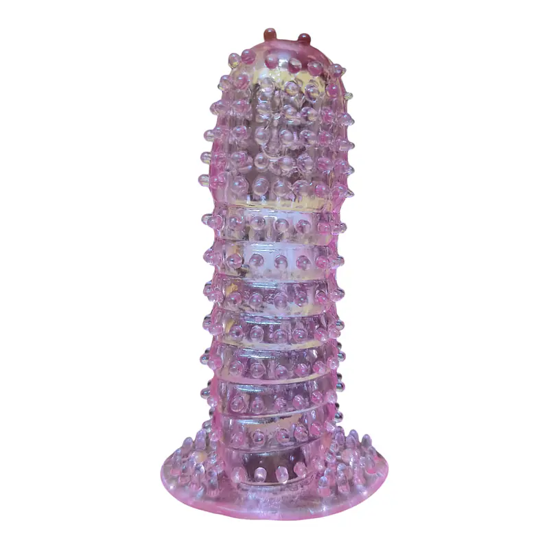 Silicone Crystal Reusable Condom  for Men with Dotted Texture and Free Lubricant - Master