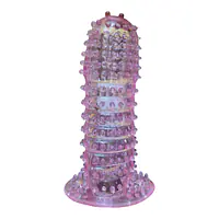 Silicone Crystal Reusable Condom  for Men with Dotted Texture and Free Lubricant - Master