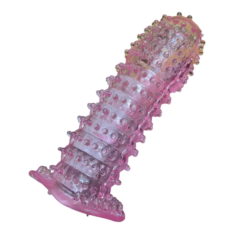 Silicone Crystal Reusable Condom  for Men with Dotted Texture and Free Lubricant - Master