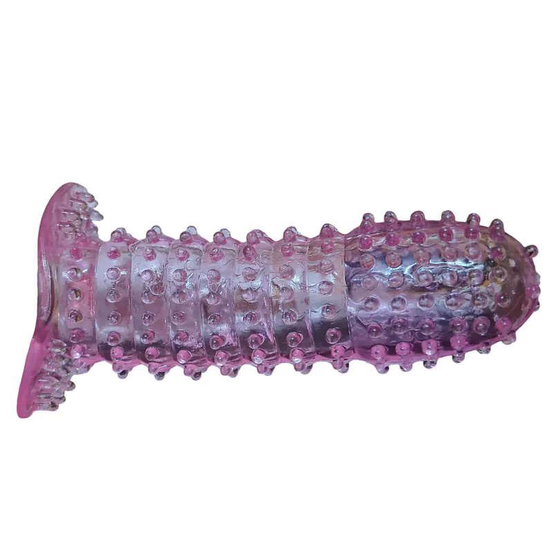 Silicone Crystal Reusable Condom  for Men with Dotted Texture and Free Lubricant - Master