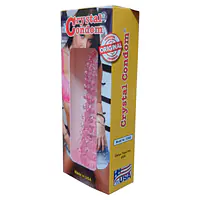 Silicone Crystal Reusable Condom  for Men with Dotted Texture and Free Lubricant - Master