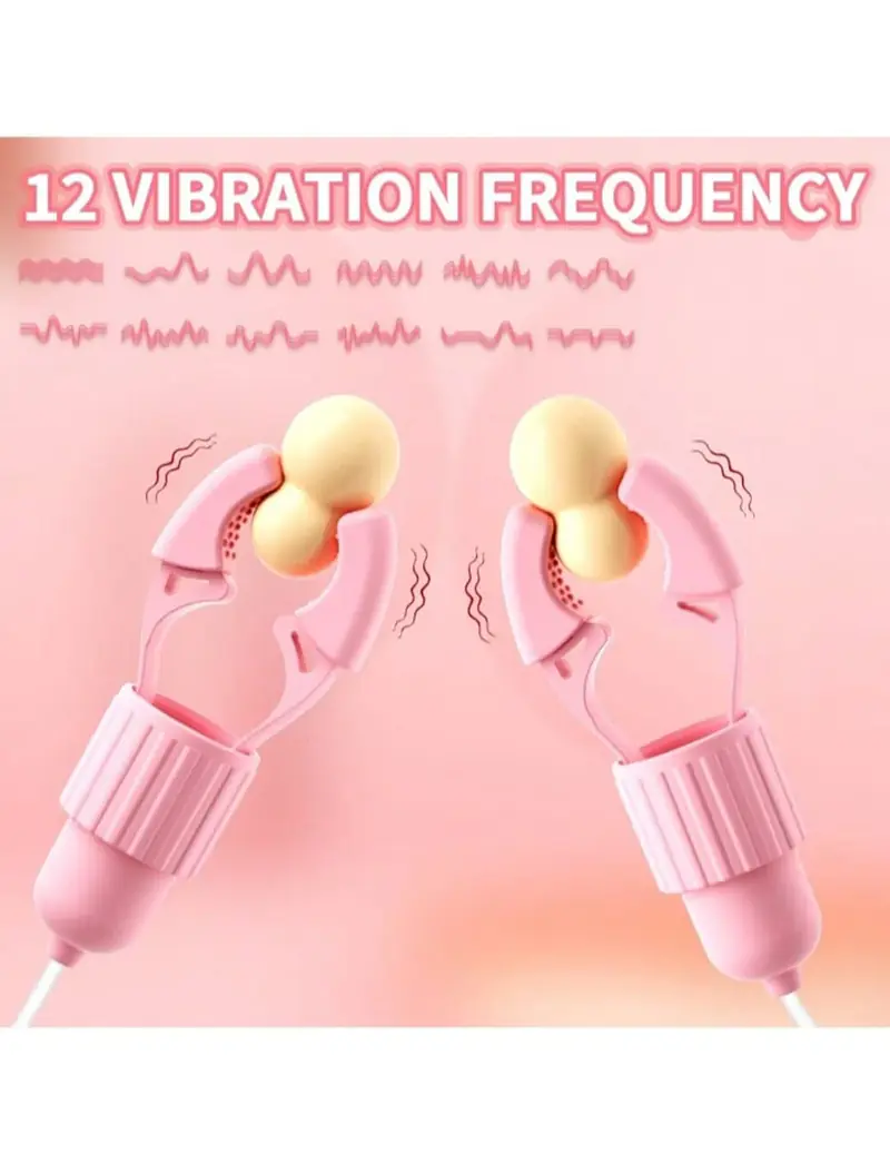 Pleasure Pulse 10 Modes Nipple Vibrator with Adjustable Clamps - Master