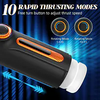 Pleasure Thrust 10X Automatic Heated Vibrating & Thrusting Sucking Masturbator with Voice - Master