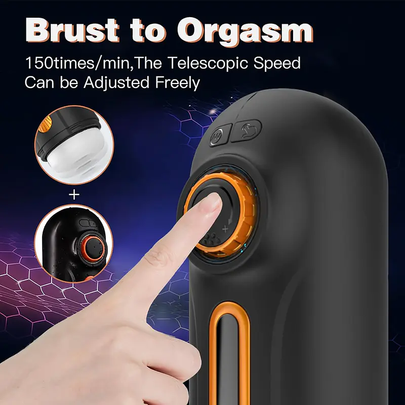 Pleasure Thrust 10X Automatic Heated Vibrating & Thrusting Sucking Masturbator with Voice - Master
