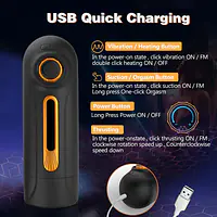 Pleasure Thrust 10X Automatic Heated Vibrating & Thrusting Sucking Masturbator with Voice - Master