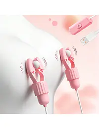 Pleasure Pulse 10 Modes Nipple Vibrator with Adjustable Clamps - Master