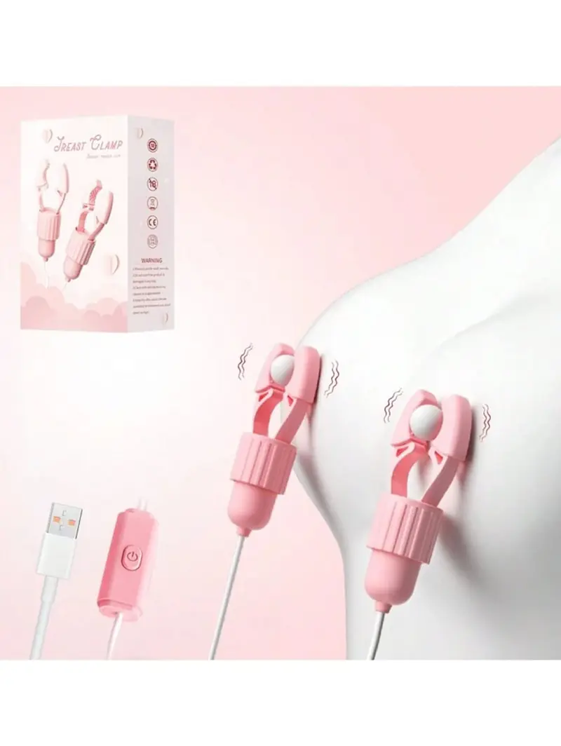 Pleasure Pulse 10 Modes Nipple Vibrator with Adjustable Clamps - Master