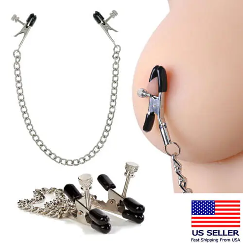 Mypleasure Nipple Clamps with Chain - Master
