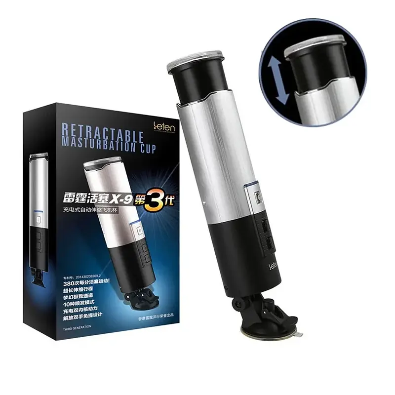 Leten Retractable Automatic Thrusting Fleshlight for Men with Stand - Master
