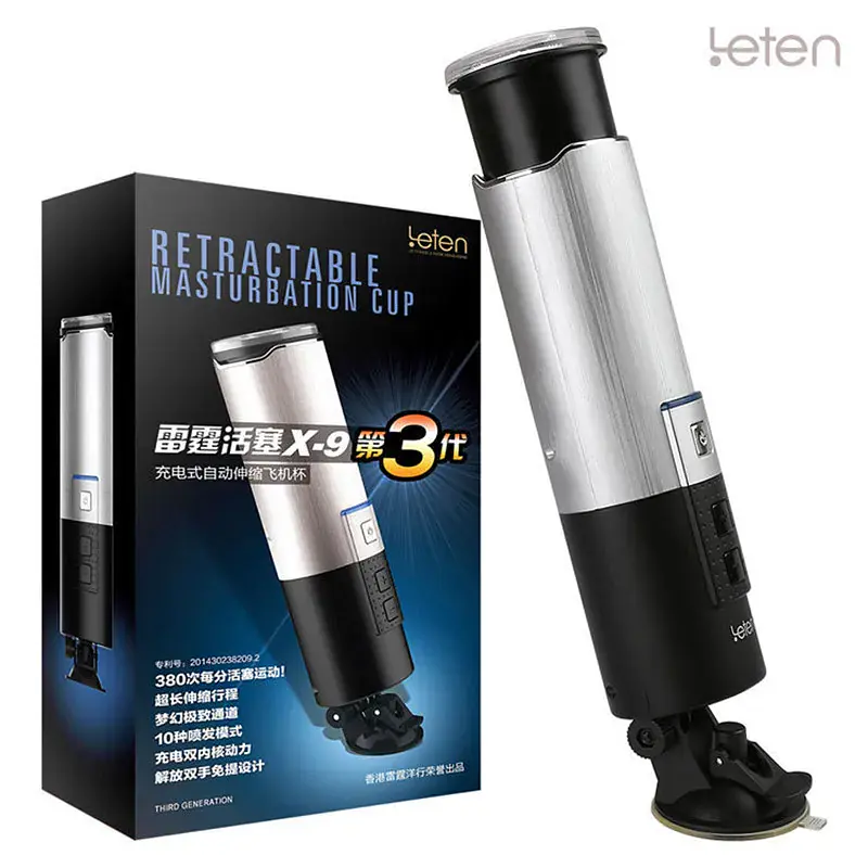 Leten Retractable Automatic Thrusting Fleshlight for Men with Stand - Master