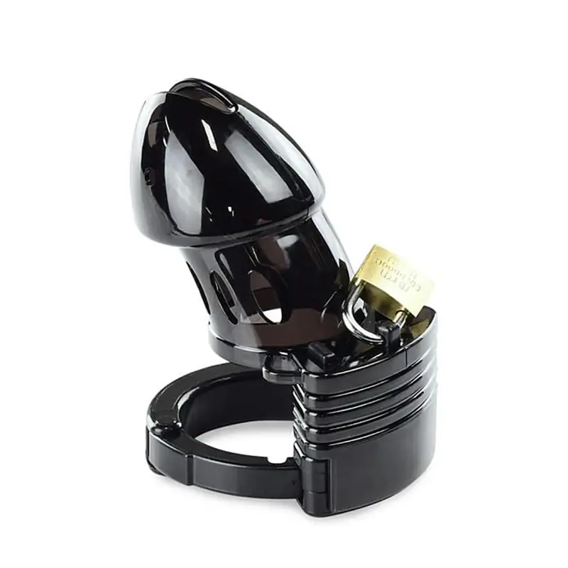 Obsidian Lock  Adjustable Black Male Chastity Cage Kit - Master