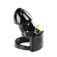 Obsidian Lock  Adjustable Black Male Chastity Cage Kit - Master