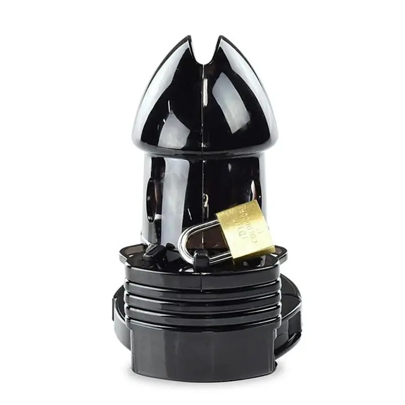 Obsidian Lock  Adjustable Black Male Chastity Cage Kit - Master