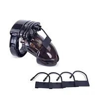 Obsidian Lock  Adjustable Black Male Chastity Cage Kit - Master