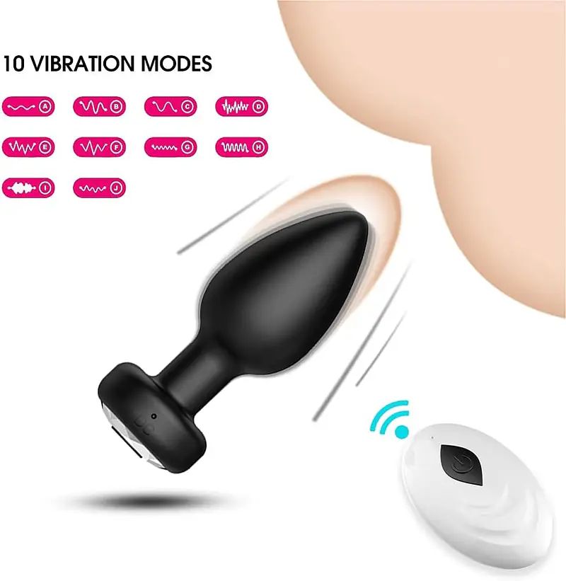 Obsidian Pulse Remote Control 10-Speed  Anal Butt Plug Vibrator Prostate Massager - Master