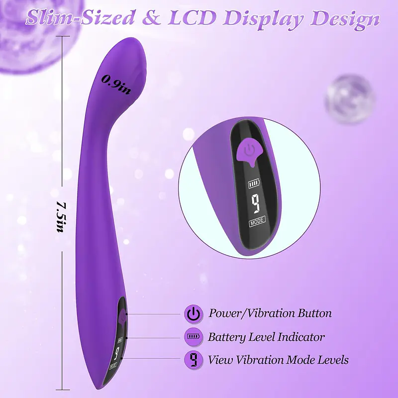 Violet Vibe 9 Vibrating Modes Vibrator with LED Display - Master