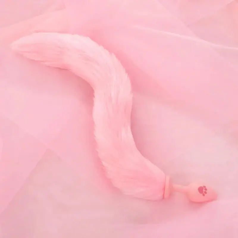 Kitty Fox Pink Fluffy Fox Tail Plug with Cat Claw - Master