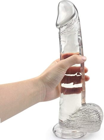 Crystal Clear 9-Inch Realistic Suction Dildo.