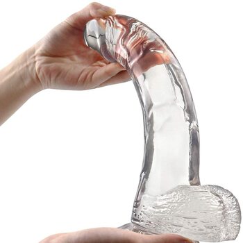 Crystal Clear 9-Inch Realistic Suction Dildo.