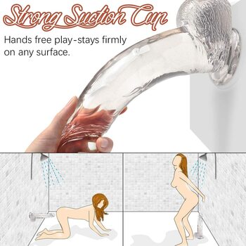 Crystal Clear 9-Inch Realistic Suction Dildo.