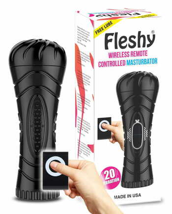 Fleshy wireless remote control vibrating fleshlight for men (10 modes)